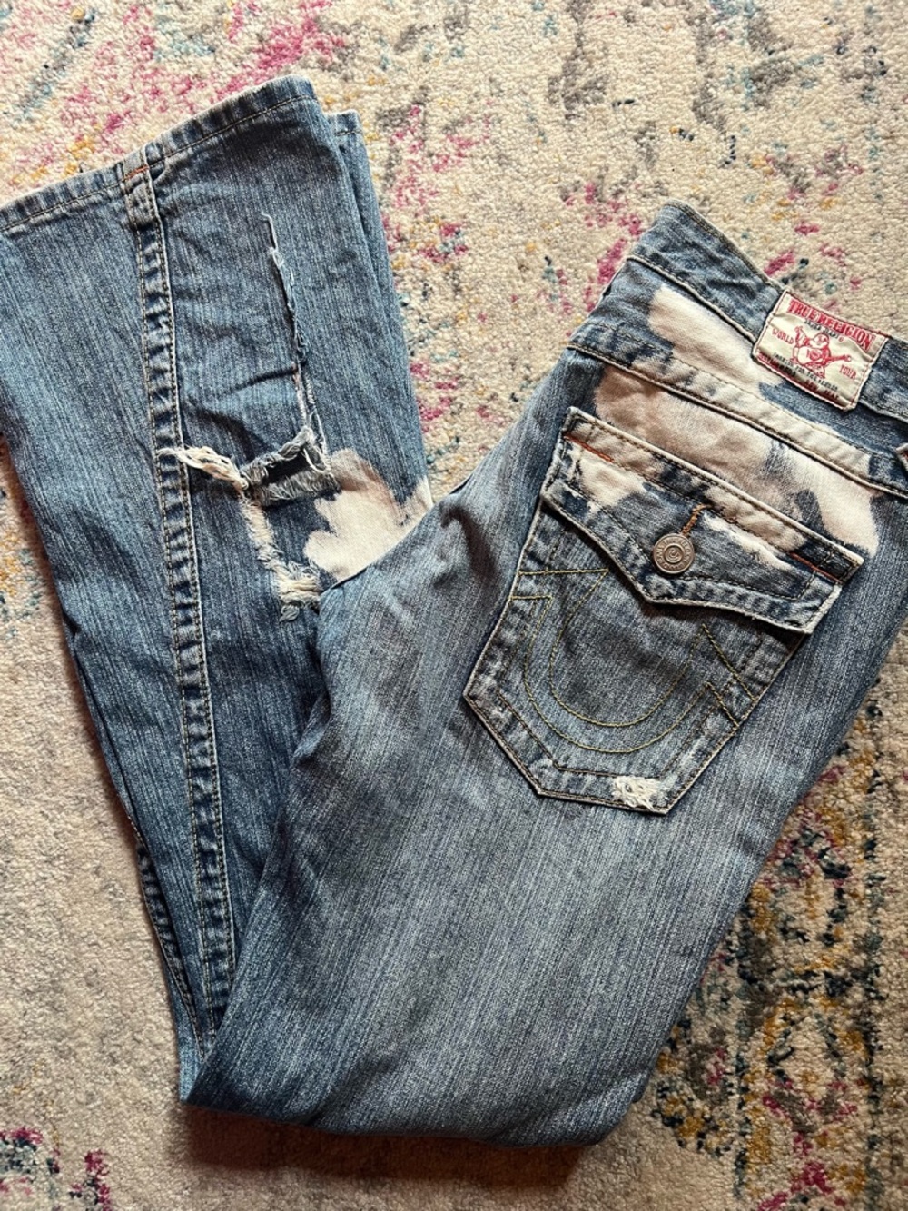 🎨🌺True Religion #503 Bleach/Paint Splatter Look Distressed Jeans🌺🎨